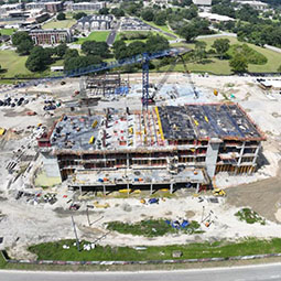 Aerial view of Health Sciences Building campus