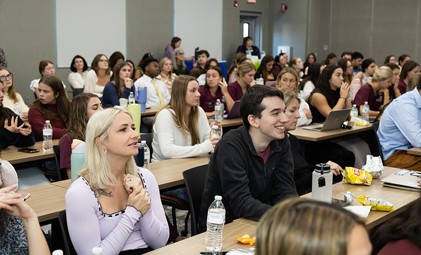 students attending lecture